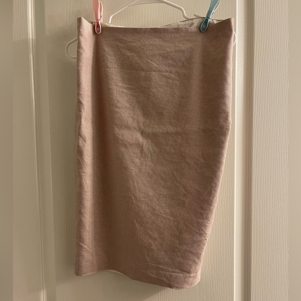 Express Tan Pencil Skirt - Linen Blend